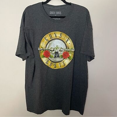 #ad Guns N#x27; Roses Grey Modern Screenprinted Graphic Band T Shirt Women#x27;s Size XL $17.93