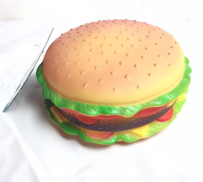 #ad Hamburger Pet Toy Loud Squeaky Large 7x7 in Colorful For Most Pets CA Prop 65 $20.84