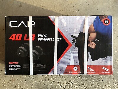 #ad NEW CAP Barbell 40lb Vinyl Dumbbell Weight Set Home Gym $79.99