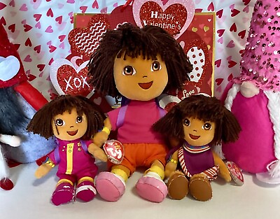 #ad Dora the Explorer Buddy and 2 Beanie Babies $50.00