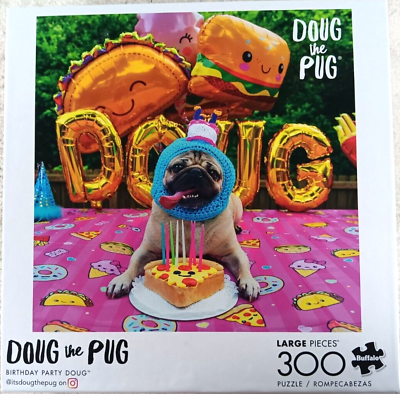 #ad Doug the Pug 300 Large Piece Jigsaw Puzzle Birthday Party 18quot; x 18quot; Buffalo $9.24
