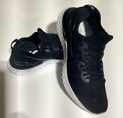 #ad Nike Epic React Flyknit Mens Sz 13 Running Shoes Black Athletic Trainer Sneakers $29.99