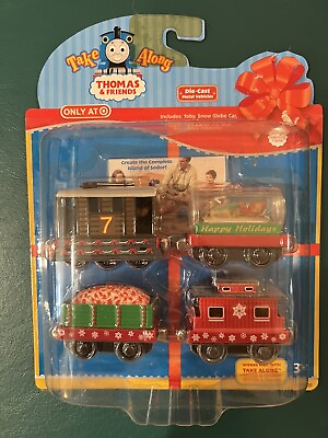 #ad Thomas amp; Friends Die Cast Toby Snow Globe Peppermint Cargo Snowflake Caboose NEW $17.95