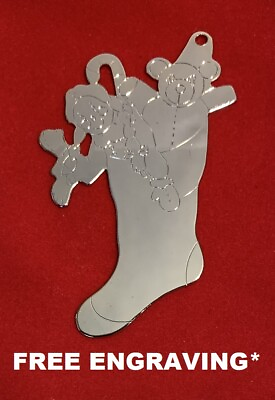 #ad FREE Personalized Engraving Engraved Gloria Duchin Stocking Christmas Ornament $4.99