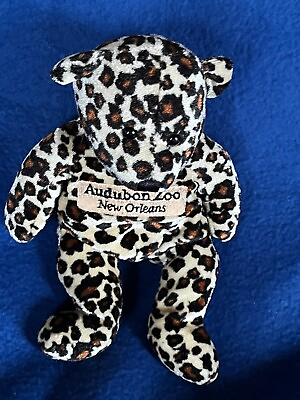 #ad Cream w Black amp; Brown Leopard Spot Plush Audubon Zoo New Orleans Teddy Bear Stuf $8.79