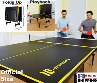 #ad MD Sports Official Size Tennis Table Ping Pong Table Foldable with Accessories $220.99