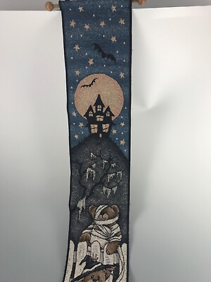 #ad New Wall Hanging Bell Pull Tassel Halloween Teddy Bears Haunted House Tapestry $29.99