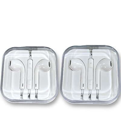 #ad 2pcs OEM iPhone iPod Ear Pods Wired 3.5mm Headphone New Sealed $9.89