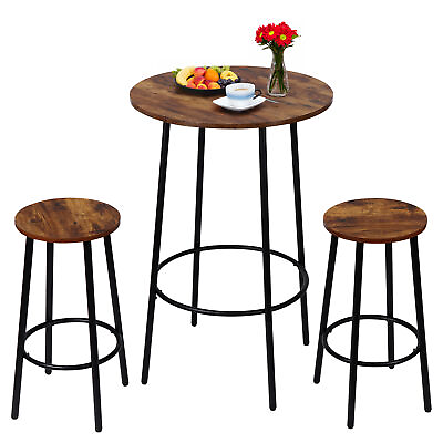 #ad 3 Piece Dining Set Table 2 Chairs Bistro Pub Home Kitchen Breakfast Furniture $52.58