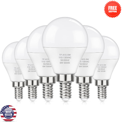 #ad E12 LED Bulbs 60W Equivalent Daylight White 5000K Ceiling Fan Light Bulbs 6 $14.41