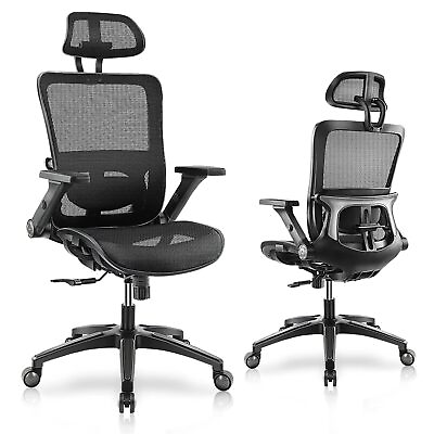 #ad Ergonomic Office Chair High Back Mesh Office Chair With 4D Adjustable Flip Up $240.68