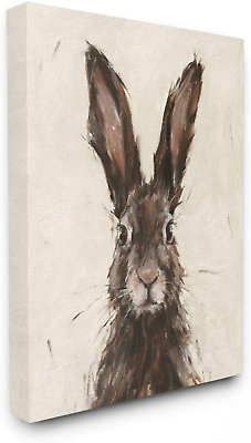 #ad Brown European Rabbit Hare Portrait Painting Gallery Wrapped Canvas 36 X 48 $102.00