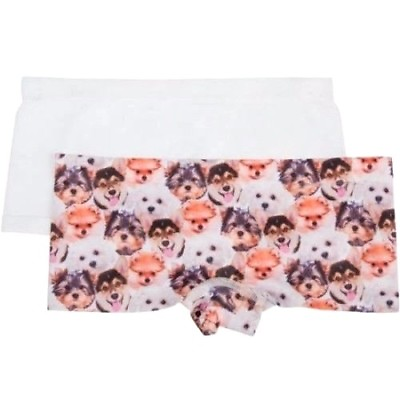 #ad Fruit Of The Loom Girls Seamless Boyshort Panties 2 Pack Puppies Size X LARGE $9.99
