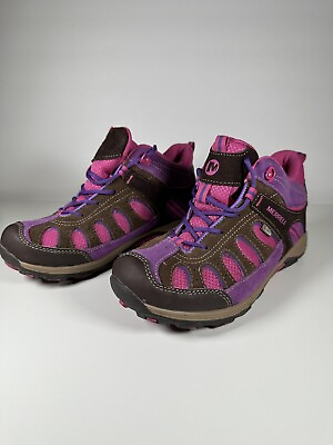 #ad Merrell Boys Girls Brown Pink Chameleon Trail Hiking Performance Boot Size 5.5w $27.99