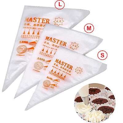 #ad 200pcs Plastic Pastry Piping Bag Fondant Baking Tool Icing Cake Decorating Bags $7.31