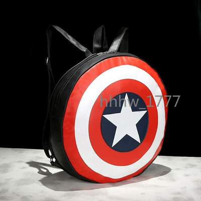 #ad Unisex Captain America Shield Backpack Avengers Popular Student Book School Bag $26.66