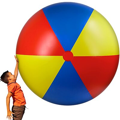 #ad Giant Inflatable Beach Ball Jumbo Rainbow Ball Big Beach Ball Extra Large Bea... $55.31