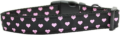 #ad Pink And Black Dotty Hearts Nylon Dog Collars $31.05