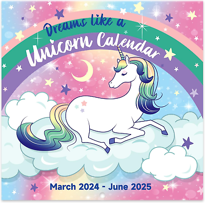 #ad Kids Calendar 2024 2025 2024 2025 Unicorn Wall Calendar 16 Month Monthly Wall $21.98