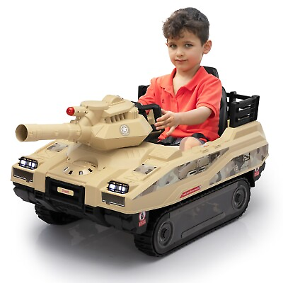 #ad 24V TOBBI Kids Ride On Electric Tank w Parent Remote Control 360 Degree Spin $299.98