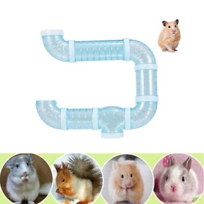 #ad 8Pcs Set DIY Hamster Tunnel Toy Pet Training Pipeline Transparent Pet Runway Toy $14.99