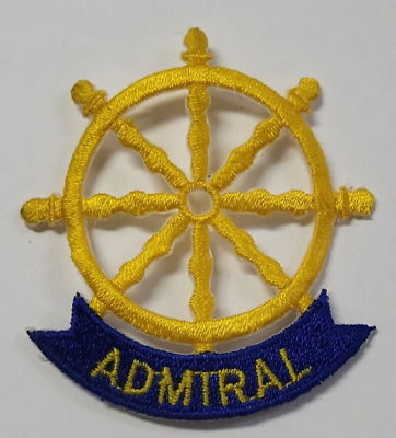 #ad Admiral Patch 2.25quot;X2.5quot; Yellow Ship Wheel $5.76