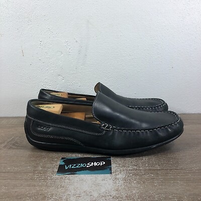#ad Ecco Classic Moc 2.0 Leather Slip On Black Driving Loafers Men#x27;s 11 11.5 EUR 45 $69.00