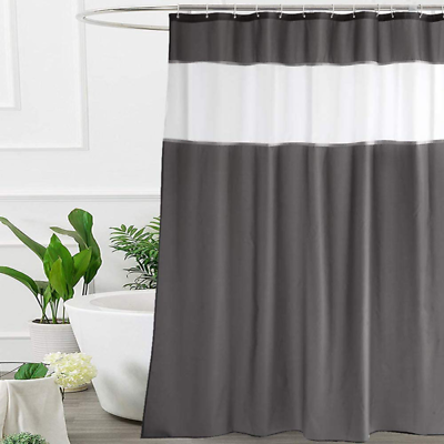 #ad UFRIDAY 72 by 72 Inches Shower Curtain Dark Grey and White Color Fashion Shower $23.98