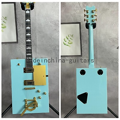 #ad Custom Blue Electric Guitar 2Humbucker Pickups 6 String Gold Part Basswood Body $284.58