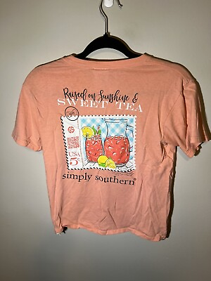 #ad Simply Southern Collection Peach Orange T Shirt Size S $7.99