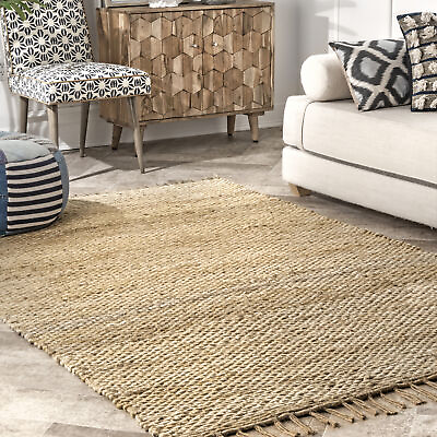 #ad nuLOOM Natural Aspen Area Rug in Natural Casual Solid Design $540.02