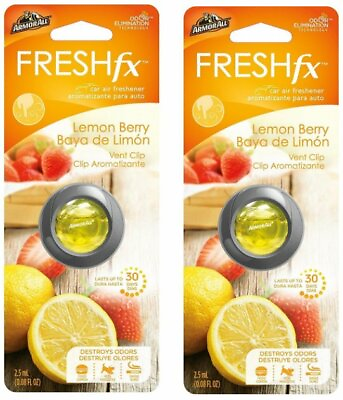 #ad ArmorAll Fresh fx Car Air Freshener lemon berry vent clip odor elimination 2x $7.97