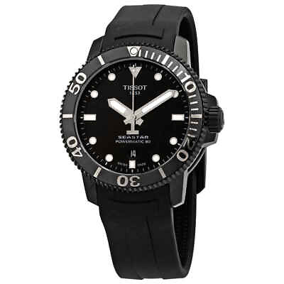 #ad Tissot Seastar 1000 Black Dial Automatic Men#x27;s Rubber Watch T120.407.37.051.00 $614.75