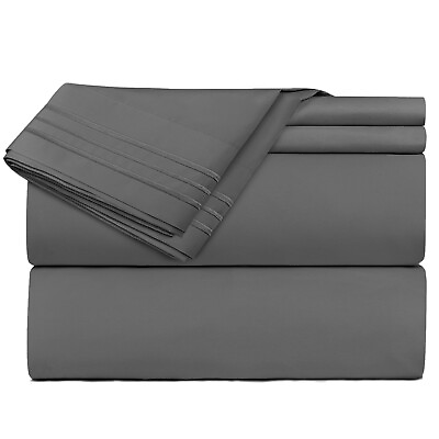#ad 1800 Queen Or King Bed Sheets Ultra Soft Microfiber Deep Pocket 4 Pc Sheet Set $14.99