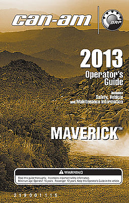 #ad Can Am Maverick 2013 ATV Owners Operators Manual New Paperback Free Shipping $49.90