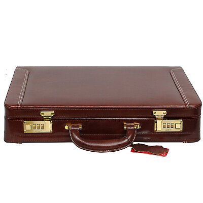 #ad Da leather villa Full Grain Natural Leather Briefcase Attache For Men 18 Inch $499.99