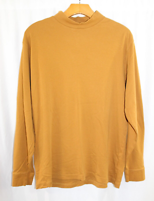 #ad Daniel Cremieux Mens Tan Long Sleeve Cotton Pullover Mock Neck L $14.88