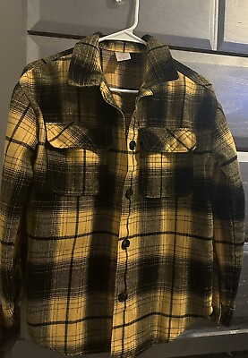 #ad womens Yellow and black flannel shirt. Very Warm Only worn One Time $12.00