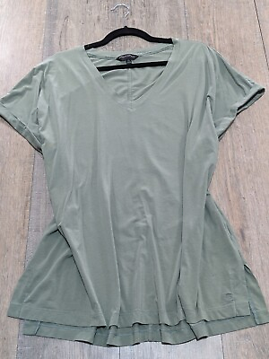 #ad Banana Republic T Shirt Top Womens XXL Green Short Sleeve V Neck Soft Knit $21.99