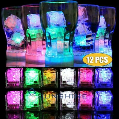 #ad 12PCS Light Up Ice Cubes for Drinks LED Multi Color Ice Cubes for Ice Cube Light $13.69