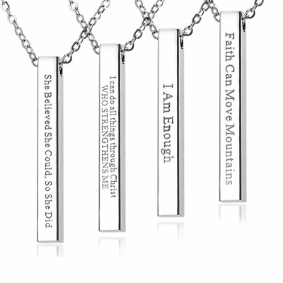#ad Personalized Engraved Custom Name Date Pendant Stainless Steel Necklace Jewelry C $3.69