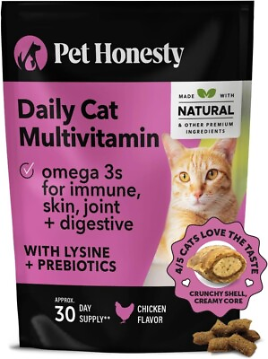 #ad Pet Honesty Cat Multivitamin Chews Cat Treats for Health Immune Cat Joint S $19.99