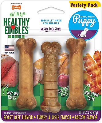 Nylabone Healthy Edibles Puppy Natural Long Lasting Dog Chew Treats Roast Beef $10.35