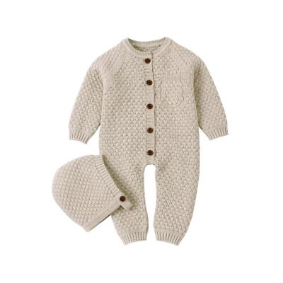 #ad Baby Rompers Long Sleeve Infant Boys Girls Jumpsuits Clothes Autumn Solid Knitte $59.99