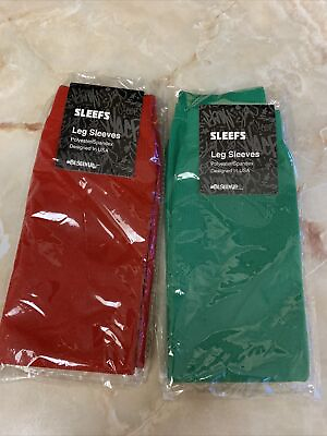 #ad 2 Pair SLEEFS Calf Compression Leg Sleeves Adult Red And Green $35.00