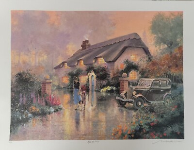 #ad After The Rain Andrew Warden UNFRAMED Serigraph Hand Signed Kinkade style COA $195.00