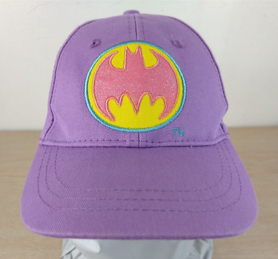 #ad BATGIRL BATMAN GIRLS TODDLER ADJUSTABLE STRAPBACK BASEBALL HAT CAP PURPLE $9.95