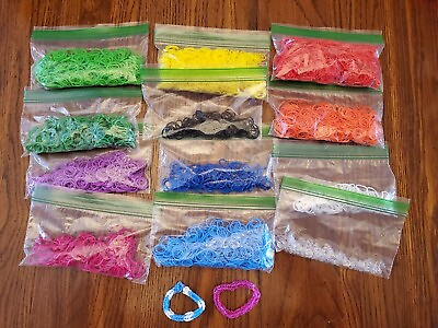 Rainbow Rubber Band Loom Bracelet Supplies Lot $15.00