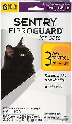 #ad Fiproguard for Cats Flea and Tick Prevention for Cats 1.5 Pounds and Over In $34.85