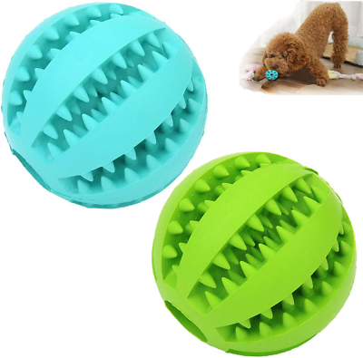#ad 2 Pack Dog Toy Ball，Nontoxic Bite Resistant Teething Toys Balls for Small Medium $8.41